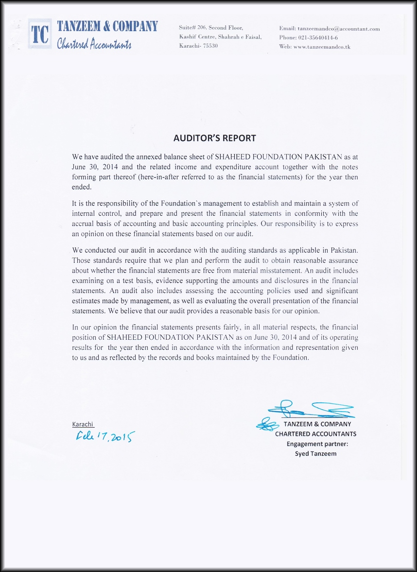 SFP Audit Report 2013 - 2014 SFP Audit Report 2013 - 2014