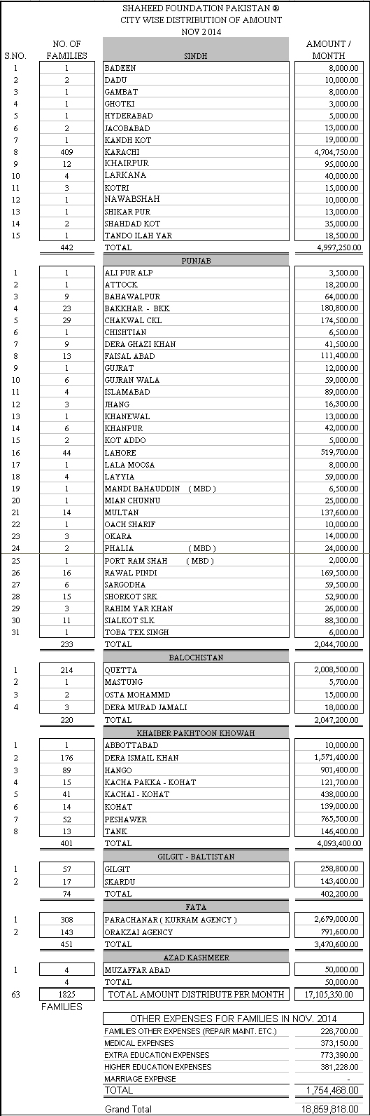 Monthly Financial Report November 2014 Monthly Financial Report November 2014